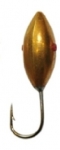Тульская мормышка вольфрамовая Овсинка золото вес 1.22гр., диа. 4мм