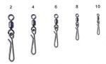 Карабины COLMIC ROLL SWIV+HANGING SNAP № 8 / 10кг /12шт