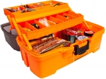 Ящик PLANO 6221 с 2х ур. системой хранения приманок и 2-мя боковыми отсеками на крышке ярко-оранж