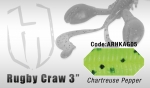 Силиконовые приманки HERAKLES RUGBY CRAW 3" цвет Chartreuse Pepper