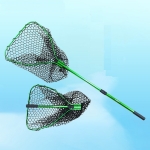 Подсачек с силиконовой сеткой, телескопический, 52*50 см., зеленый