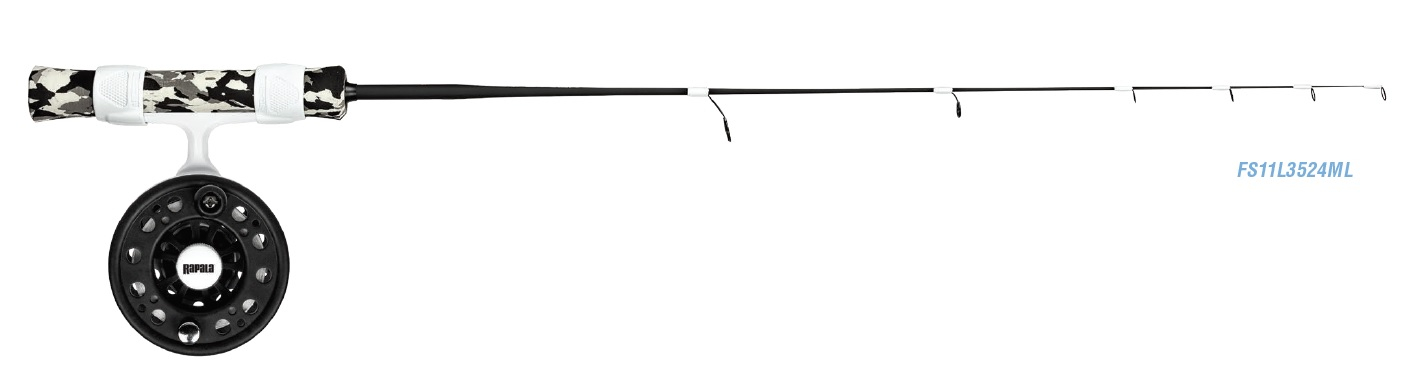 Зимняя удочка RAPALA Flatstick с инерционной катушкой и намотанной