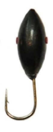 Тульская мормышка вольфрамовая Овсинка чёрное серебро вес 0.52гр., диа. 3мм