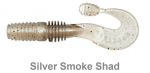 Твистер MEGABASS COUNTER GRUB 3, 4шт в уп.  цвет: Silver/Smoke Shad