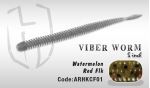 Силиконовые приманки HERAKLES VIBER WORM 5 цвет WATERMELON Red FLK