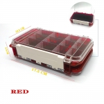Коробка для приманок двухсторонняя герметичная, красная, 17.5*10.5*4.5 см.