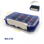 Коробка для приманок двухсторонняя герметичная, синяя, 17.5*10.5*4.5 см.