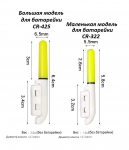 Электронный светлячок с креплением на хлыст удилища Large, Красный, Для батарейки CR-425 (без батарейки)