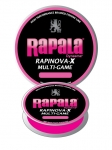 Леска плетеная RAPALA RAPALA RAPINOVA-X MULTI GAME 150M #1.0/20.8LB/PINK 0.16 мм