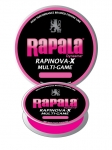 Леска плетеная RAPALA RAPINOVA-X MULTI GAME 100M #0.18/6LB/PINK 0,06 мм