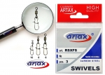 Вертлюги с застежкой Artax RSXFS-8 Rolling Swivel With Fastlock Snap, Black  size - 8 (3 шт.)